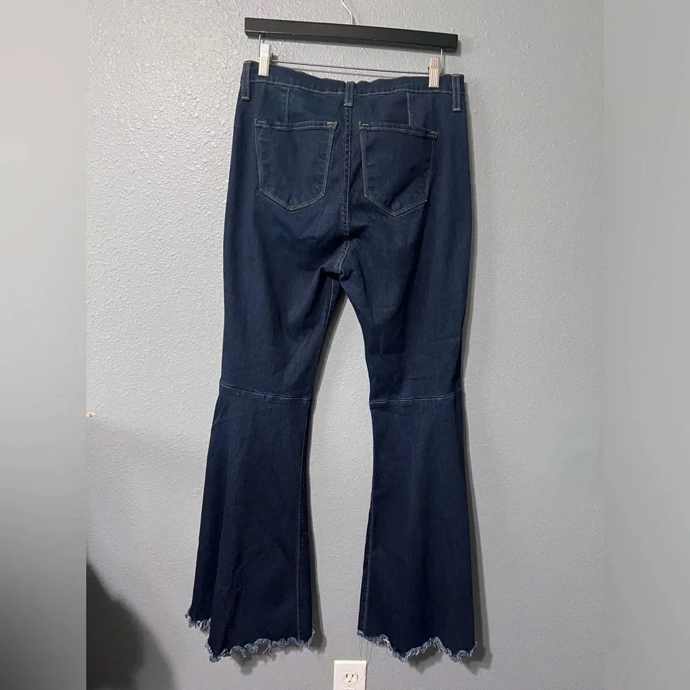 Judy Blue Jeans Womens Sz (15/32) Blue Pull On Super Flare High Rise Stretch EUC - Picture 3 of 7